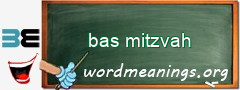 WordMeaning blackboard for bas mitzvah